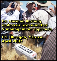 Dr. Norman Borlaug endores the GreenSeeker N Management Approach for wheat and corn production 